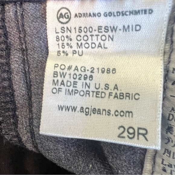 AG Womens Absolute Legging Skinny Jeans Coated Black Sz 29 Low Rise Retro 90s - Picture 12 of 12